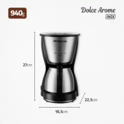 Cafeteira Elétrica Dolce Arome 15XIC C-34JI-15X 127v Inox/Preto - Mondial