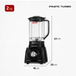 Liquidificador Pratic Turbo 2,2L L-98-B 127v Preto - Mondial
