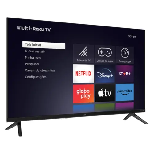 Smart TV 32" Roku HD DLED, 3 HDMI, 2 USB, Wi-Fi, Bluetooth, Dolby Audio TL052M Bivolt Preto - Multilaser