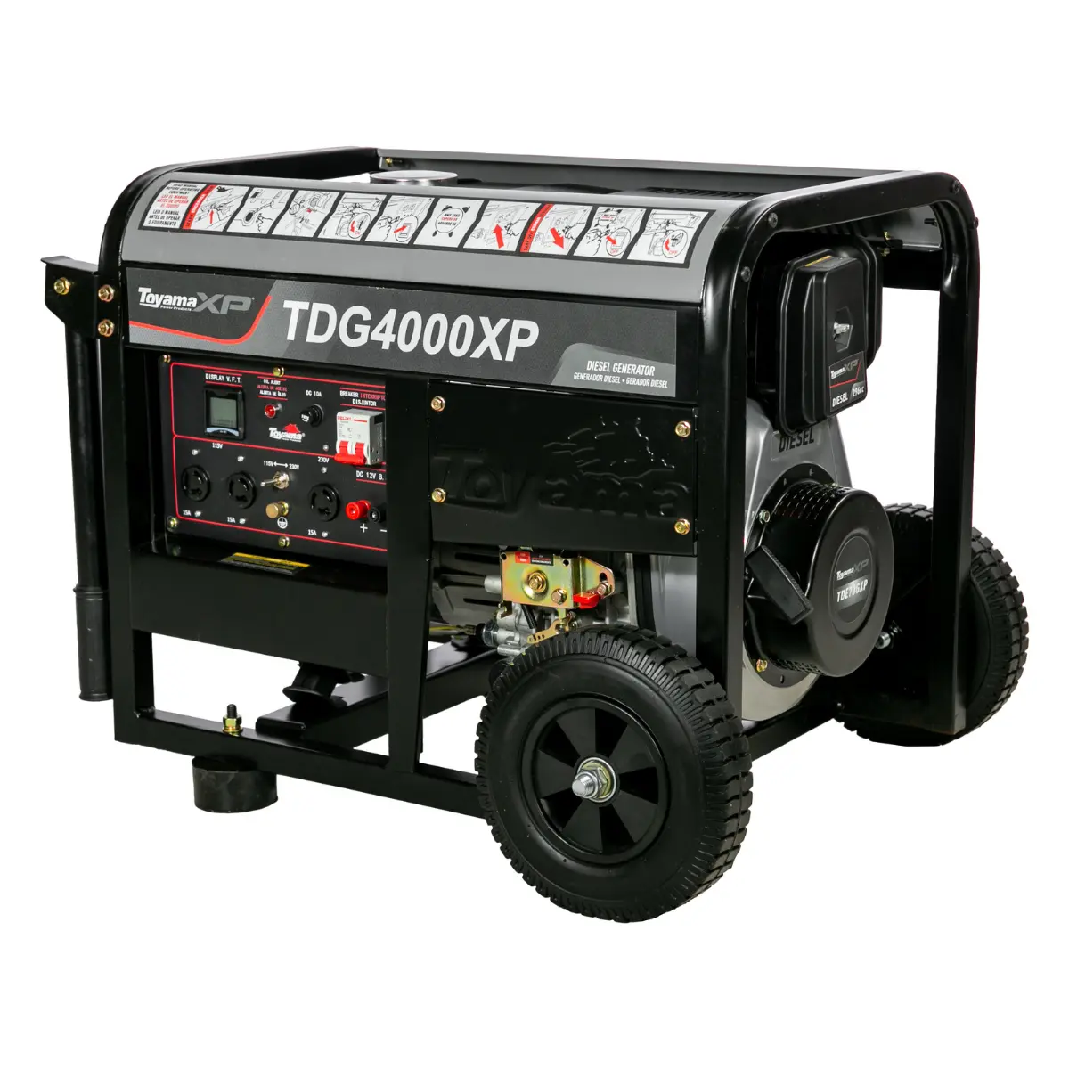 Gerador de Energia Diesel 3.3kw Monocilíndrico TDG4000XP Bivolt Preto - Toyama