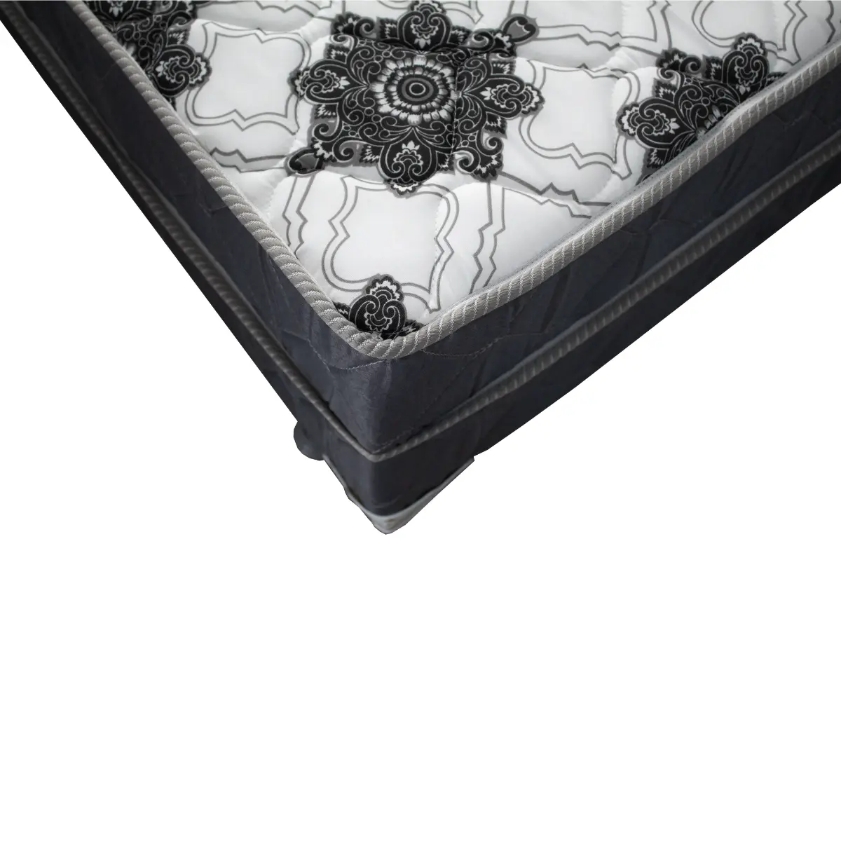 Cama Box Iara Premium Casal Conjugada 44X188X138 Florido/Branco/Grafite - Marjom