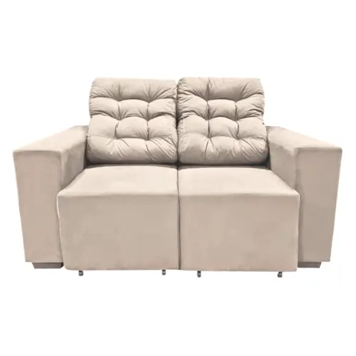 Estofado Monarca com 02 Lugares Suede 750012 Bege Areia - Uatumã