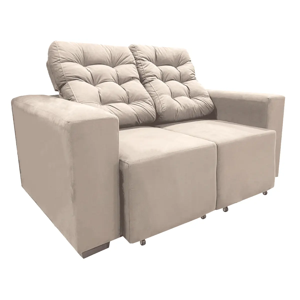 Estofado Monarca com 02 Lugares Suede 750012 Bege Areia - Uatumã