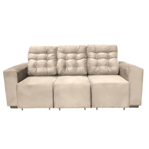 Estofado Monarca com 03 Lugares Suede 750012 Bege Areia - Uatumã