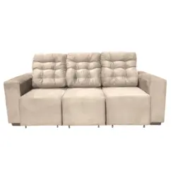 Estofado Monarca com 03 Lugares Suede 750012 Bege Areia - Uatumã