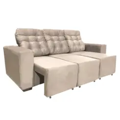 Estofado Monarca com 03 Lugares Suede 750012 Bege Areia - Uatumã