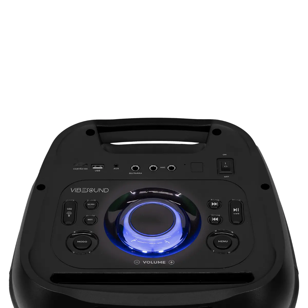 Caixa de Som Party Speaker Vibe Sound V7 Fire 1.800w Rms VS005 Preto - Vivensis
