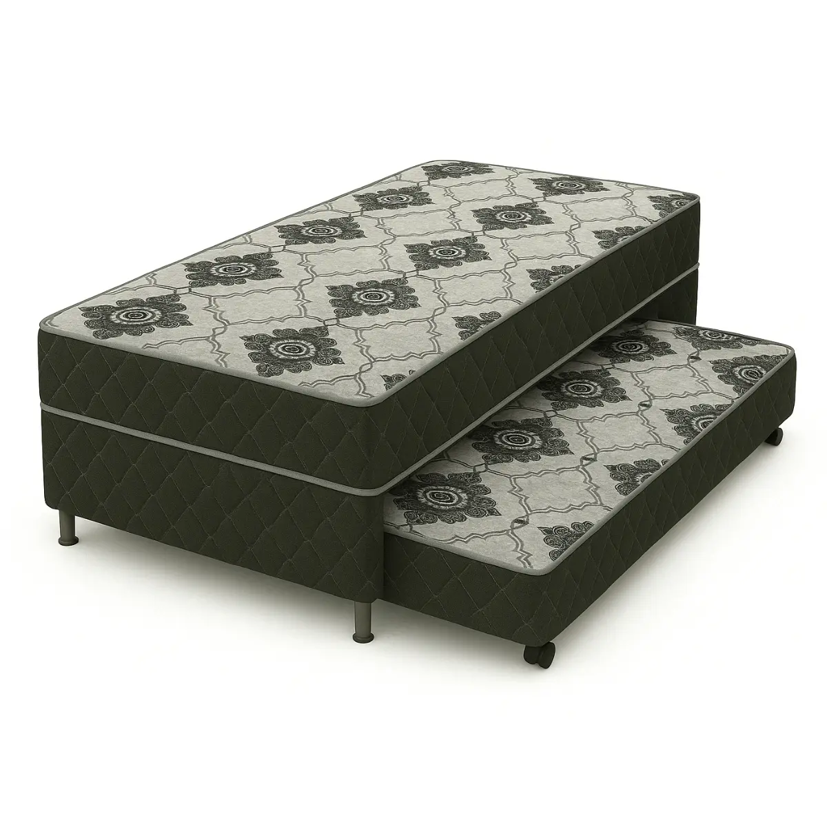 Cama Iara Premium Conjugada Solteiro com Cama Auxiliar 44X88X188 Mandala/Grafite - Marjom