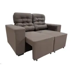 Estofado Monarca Vellus com 02 Lugares Suede 780384 Onix - Uatumã