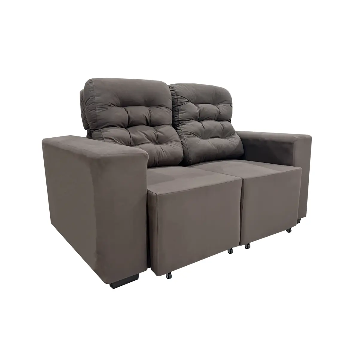 Estofado Monarca Vellus com 02 Lugares Suede 780384 Onix - Uatumã