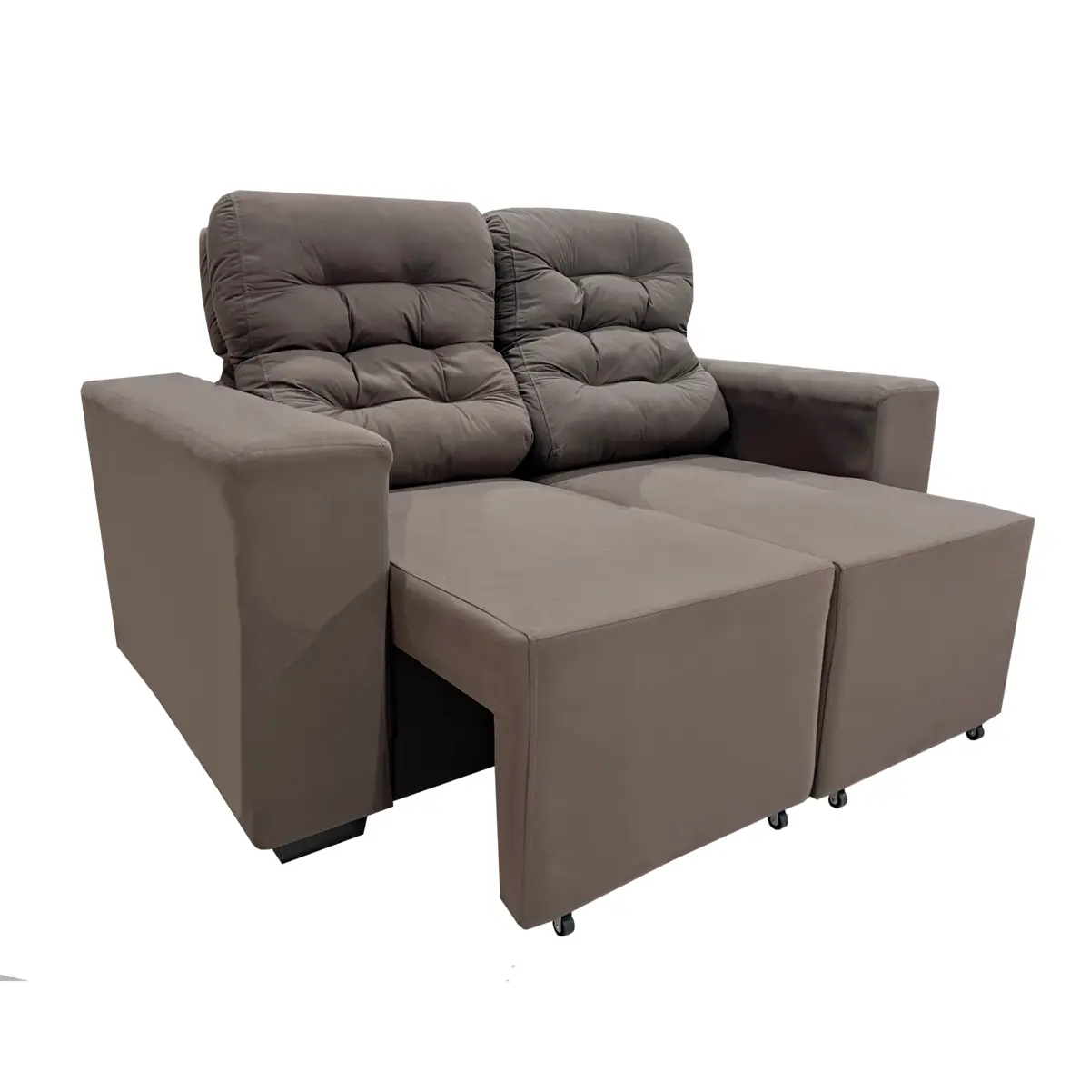 Estofado Monarca Vellus com 02 Lugares Suede 780384 Onix - Uatumã