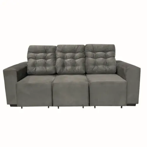 Estofado Monarca Vellus com 03 Lugares Suede 78038 Onix - Uatumã