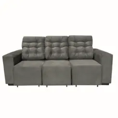 Estofado Monarca Vellus com 03 Lugares Suede 78038 Onix - Uatumã
