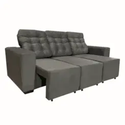 Estofado Monarca Vellus com 03 Lugares Suede 78038 Onix - Uatumã