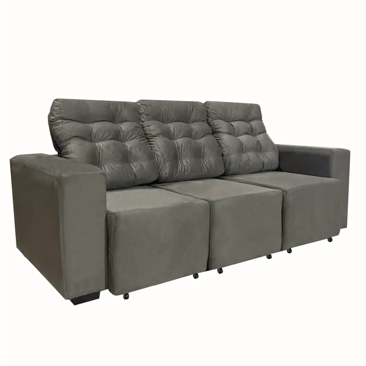 Estofado Monarca Vellus com 03 Lugares Suede 78038 Onix - Uatumã