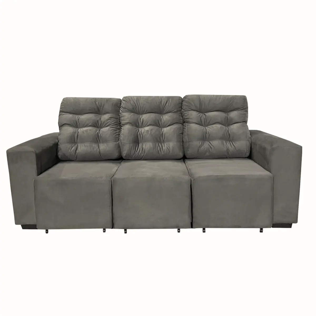 Estofado Monarca Vellus com 03 Lugares Suede 78038 Onix - Uatumã