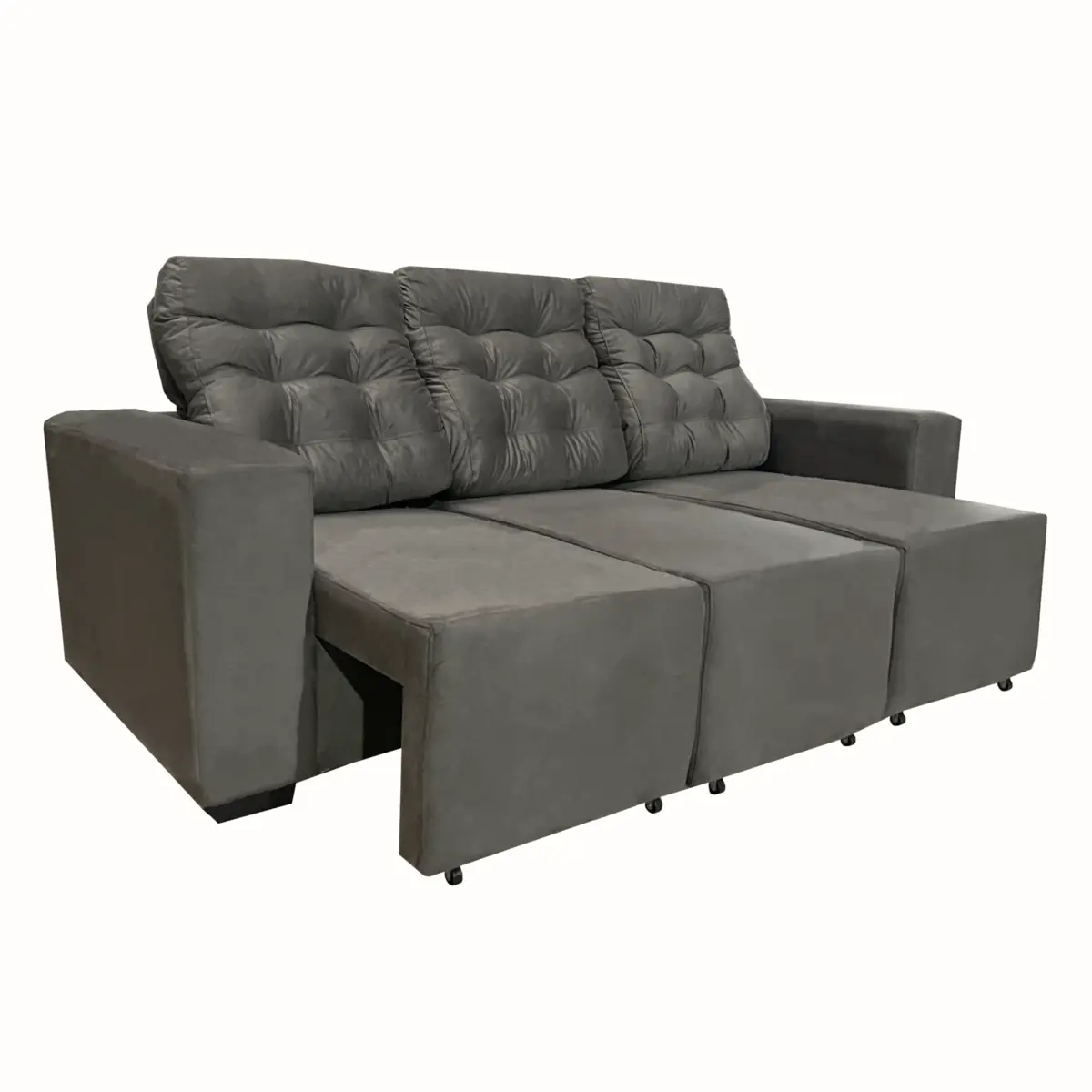 Estofado Monarca Vellus com 03 Lugares Suede 78038 Onix - Uatumã