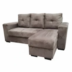 Estofado Shanghai de 03 Lugares com Chaise Suede 780385 Rato - Uatumã