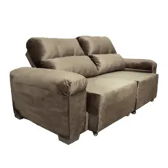 Estofado Confort com 03 Lugares Paris Veludo 38186 Marrom - Marjom