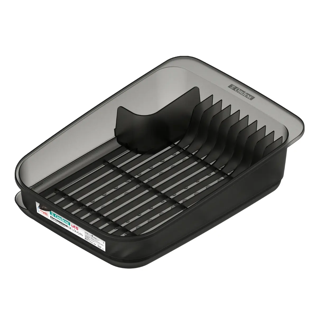 Escorredor de Louças Plástico Utti OR46120 Preto - Ordene
