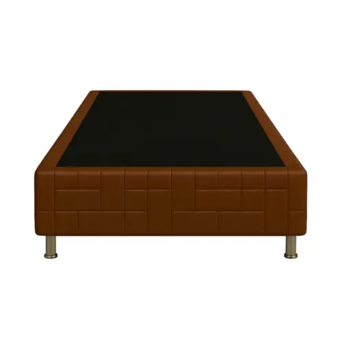Base Box Icaro Suede Madeira de Reflorestamento 38X96X203 Marrom - Marjom