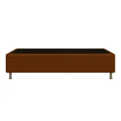 Base Box Icaro Suede Madeira de Reflorestamento 38X96X203 Marrom - Marjom