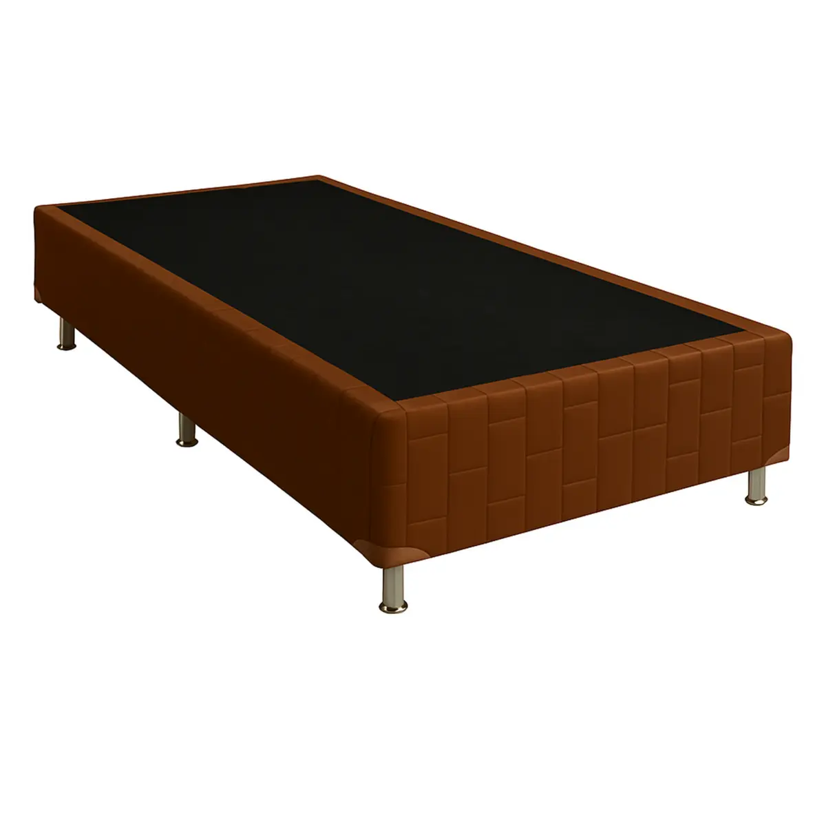 Base Box Icaro Suede Madeira de Reflorestamento 38X79X198 Marrom - Marjom