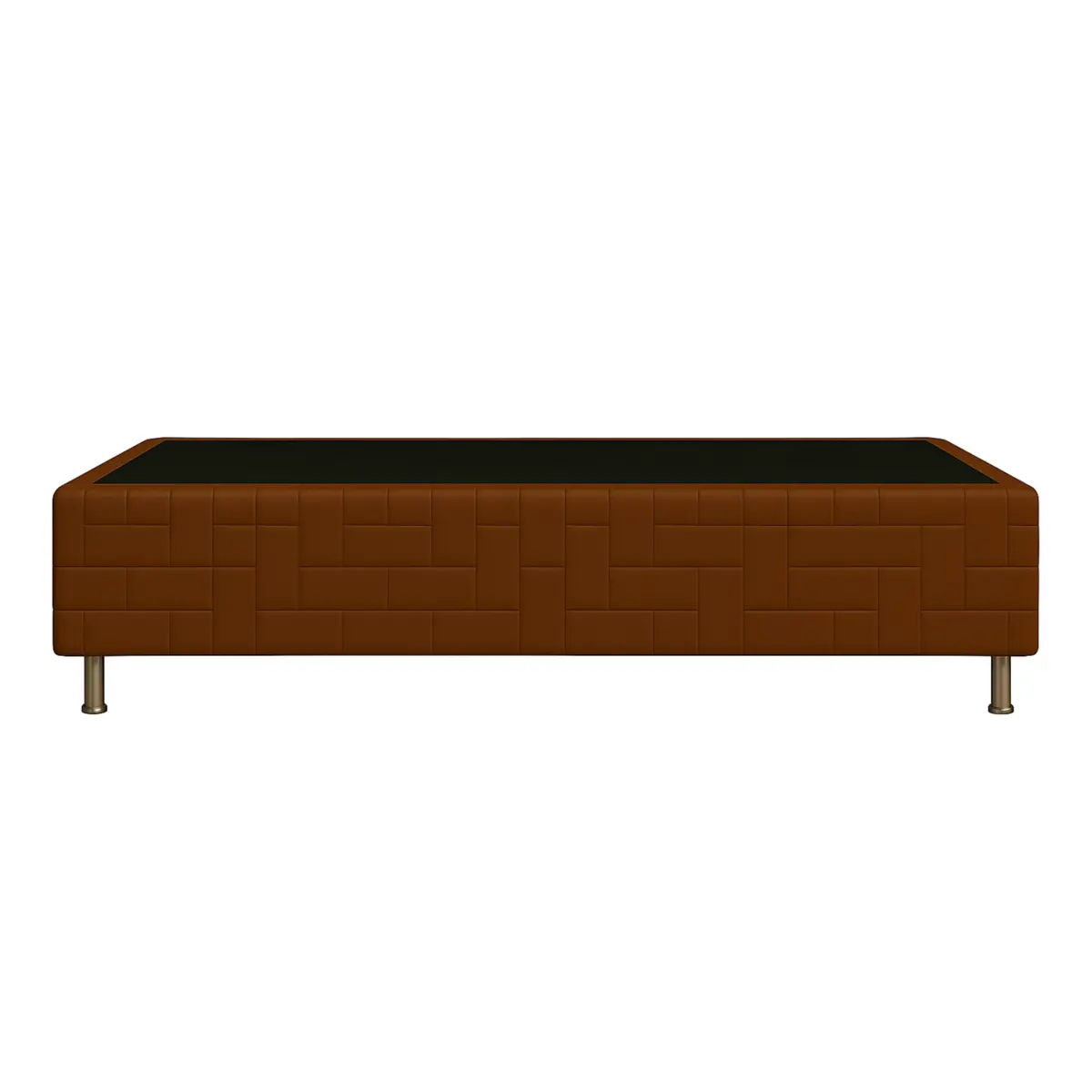 Base Box Icaro Suede Madeira de Reflorestamento 38X79X198 Marrom - Marjom