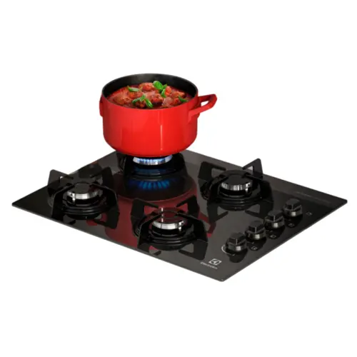 Cooktop 04 Bocas a Gás com Acendimento Automático Tripla Chama KE4GP Bivolt Preto - Electrolux