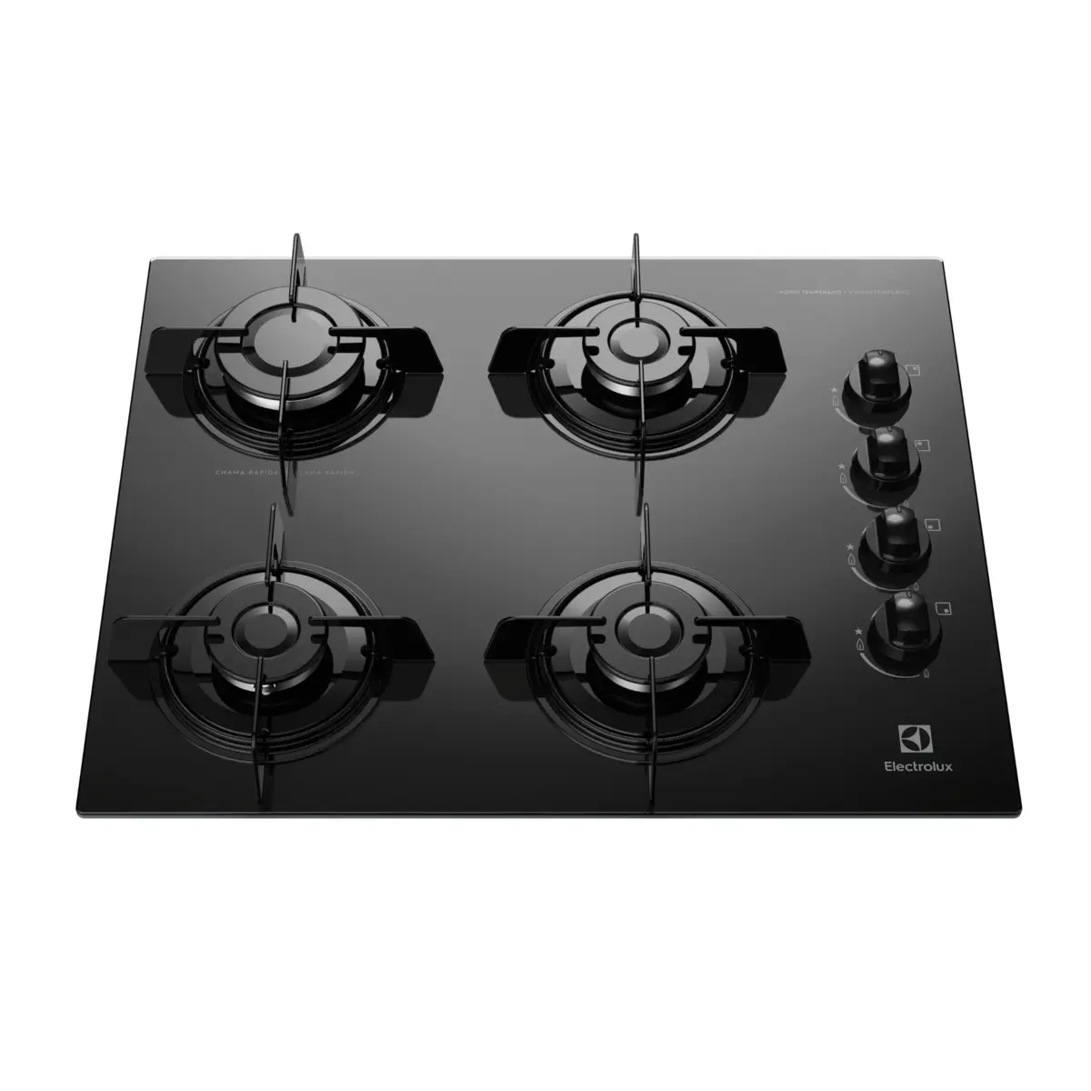 Cooktop 04 Bocas a Gás com Acendimento Automático Tripla Chama KE4GP Bivolt Preto - Electrolux