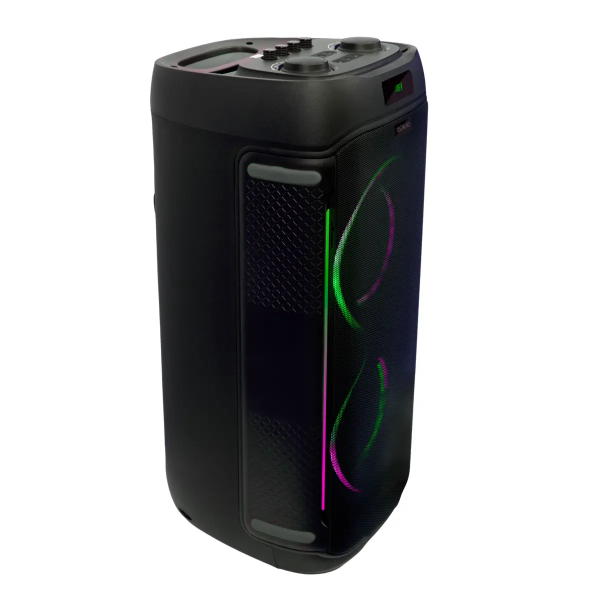 Caixa de Som Amplificada Party Speaker Vibe Sound Bluetooth LED 1000W RMS V6 VS003 Preto - Vivensis