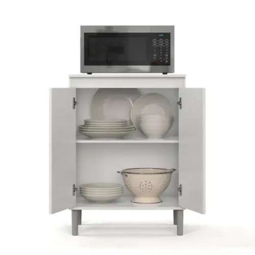 Balcão Para Micro-ondas Multiuso com 2 Portas 1 Prateleira 01500 Branco - EJ MÓVEIS