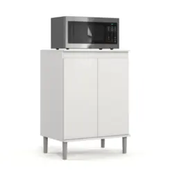 Balcão Para Micro-ondas Multiuso com 2 Portas 1 Prateleira 01500 Branco - EJ MÓVEIS