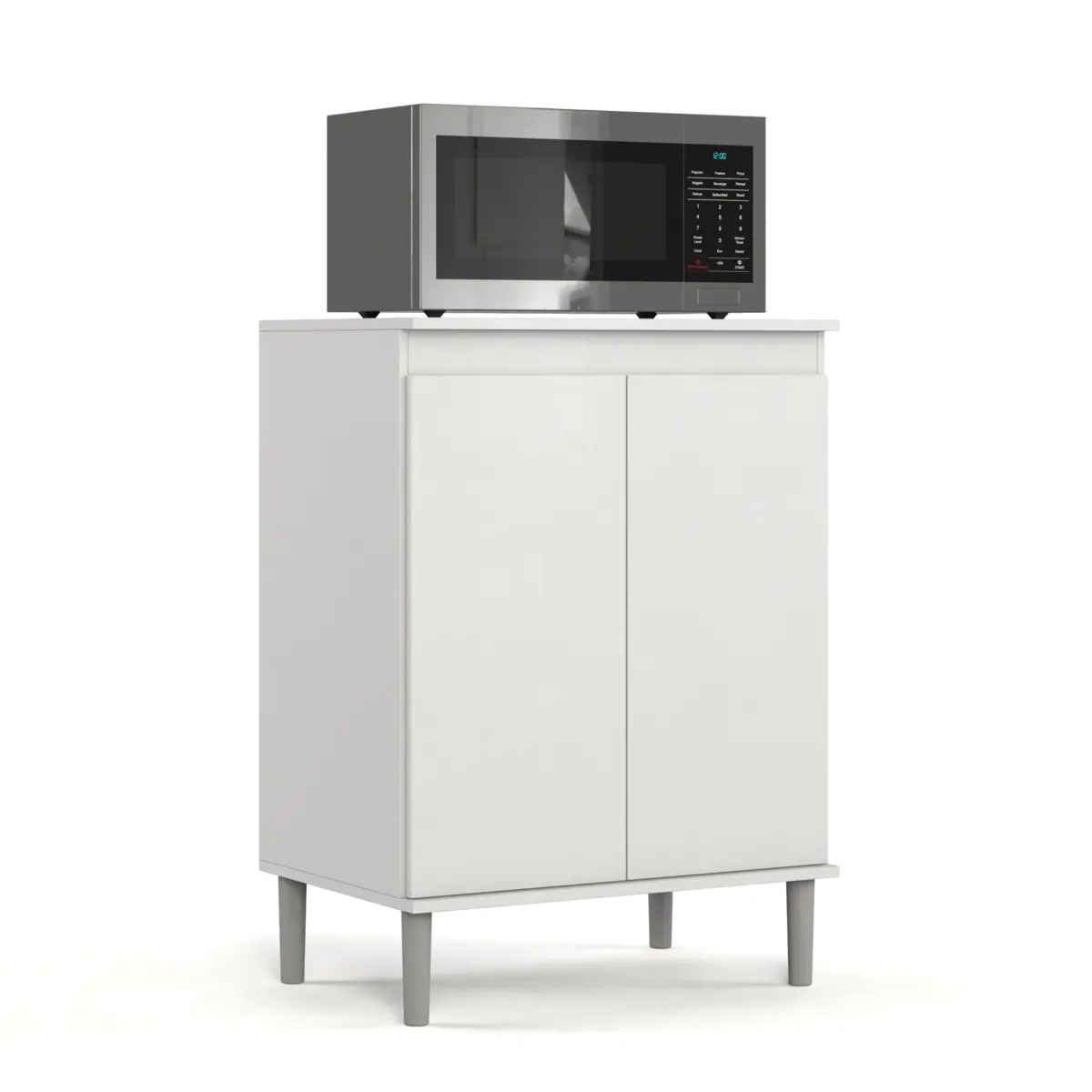 Balcão Para Micro-ondas Multiuso com 2 Portas 1 Prateleira 01500 Branco - EJ MÓVEIS
