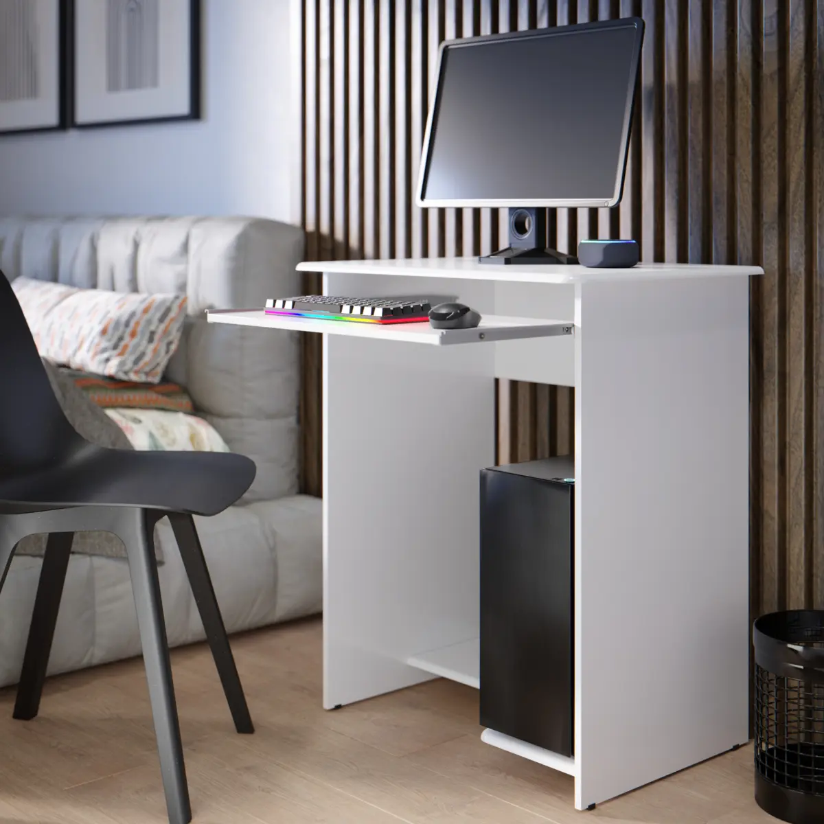 Mesa Para Computador Prática com 1 Bandeja 06300 Branco - EJ MÓVEIS