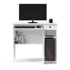 Mesa Para Computador Viena 1 Gaveta 2 Prateleiras 06600 Branco - EJ MÓVEIS