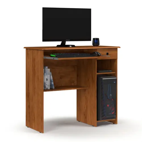 Mesa Para Computador Viena com 1 Gaveta 2 Preteleiras 06665 Freijó - EJ MÓVEIS