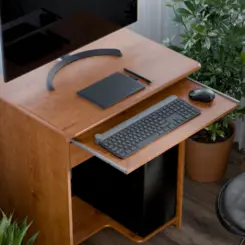 Mesa Para Computador Prática com 1 Gaveta 1 Bandeja 06765 Freijó - EJ MÓVEIS