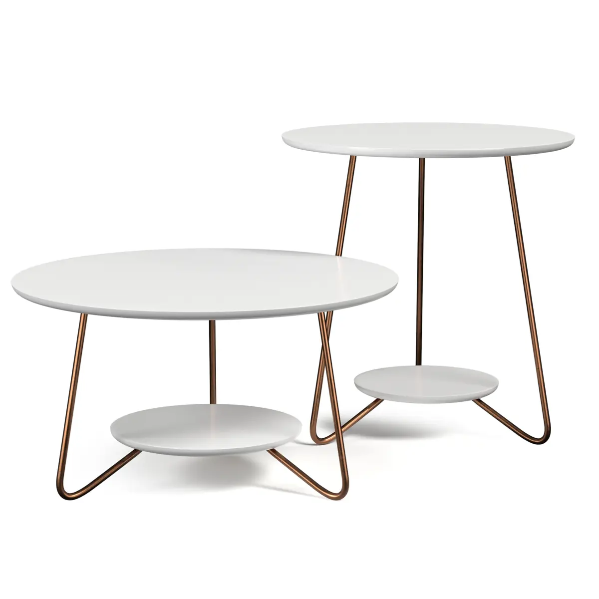 Conjunto Mesa de Centro Liz Sofisticada 21700 Branco - EJ MÓVEIS
