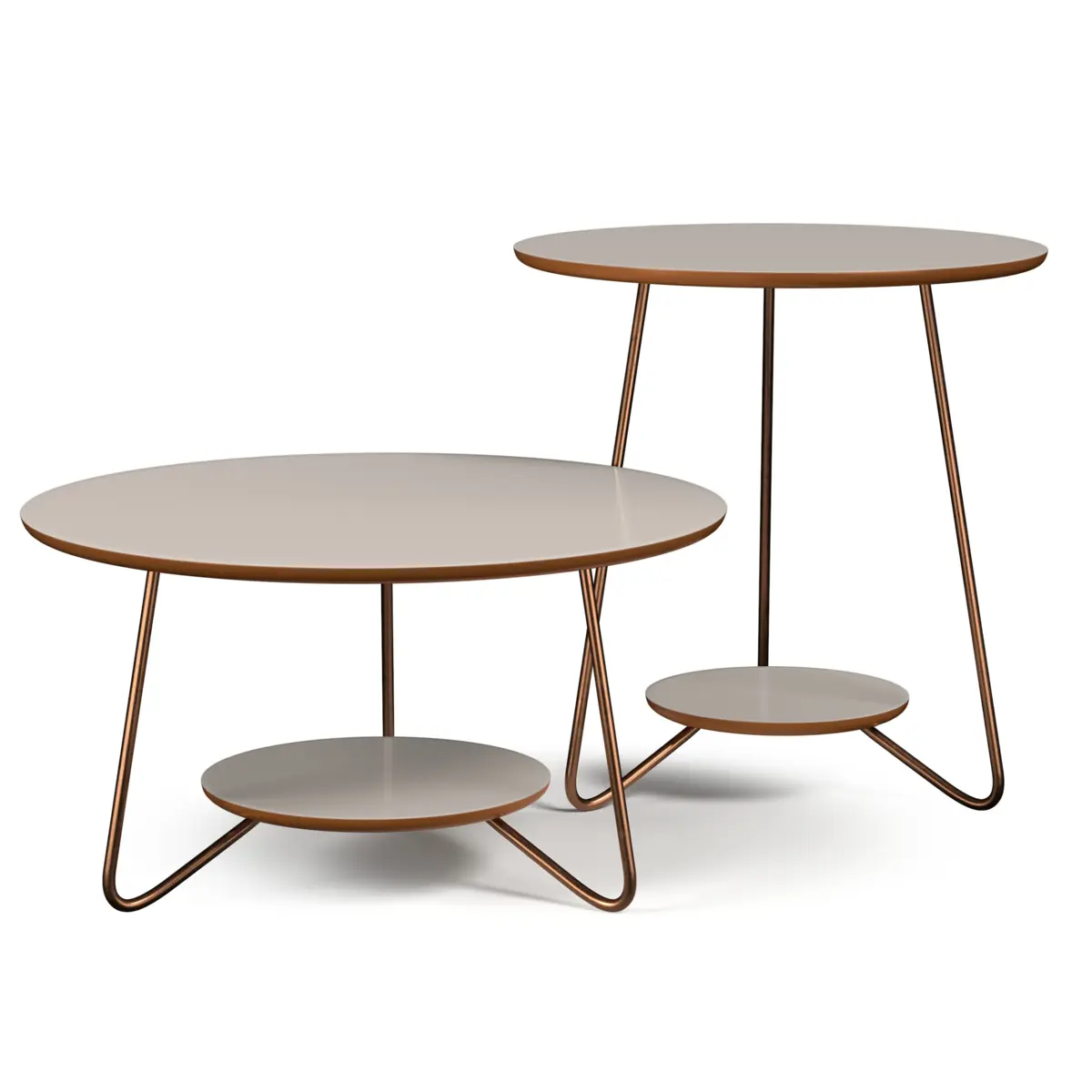 Conjunto Mesa de Centro Liz Sofisticada 21755 Freijó/Off White - EJ MÓVEIS