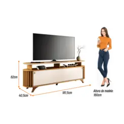Bancada Alba 1.8 1630 Cinamomo/Off White - HB Móveis