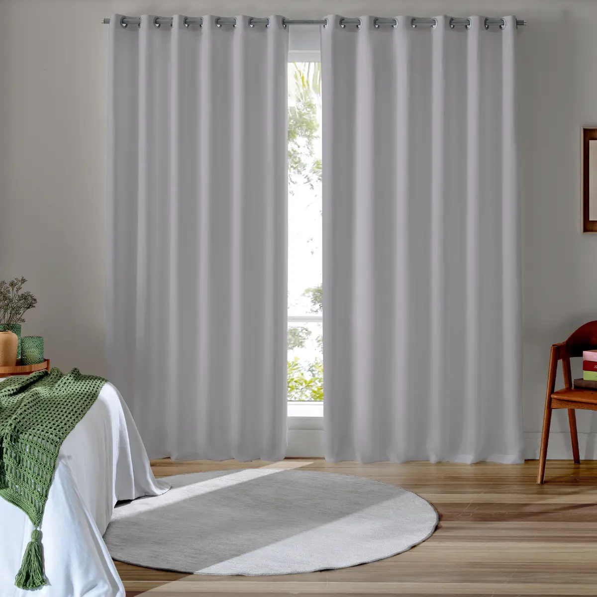 Cortina Pratika 260X170 Flame/Cinza - Bella Janela