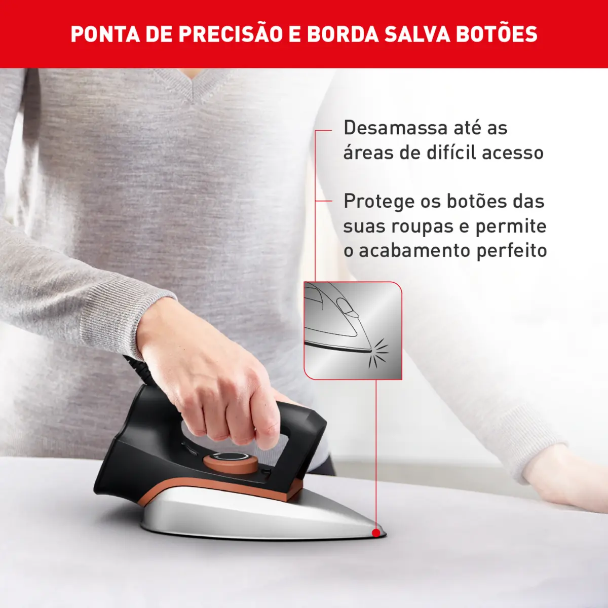 Ferro À Seco Drygliss com Base Antiaderente FS31 127v Preto - Arno