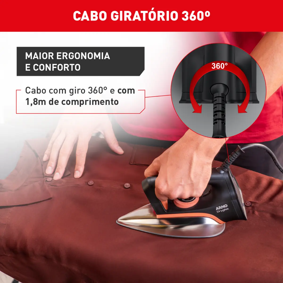 Ferro À Seco Drygliss com Base Antiaderente FS31 127v Preto - Arno