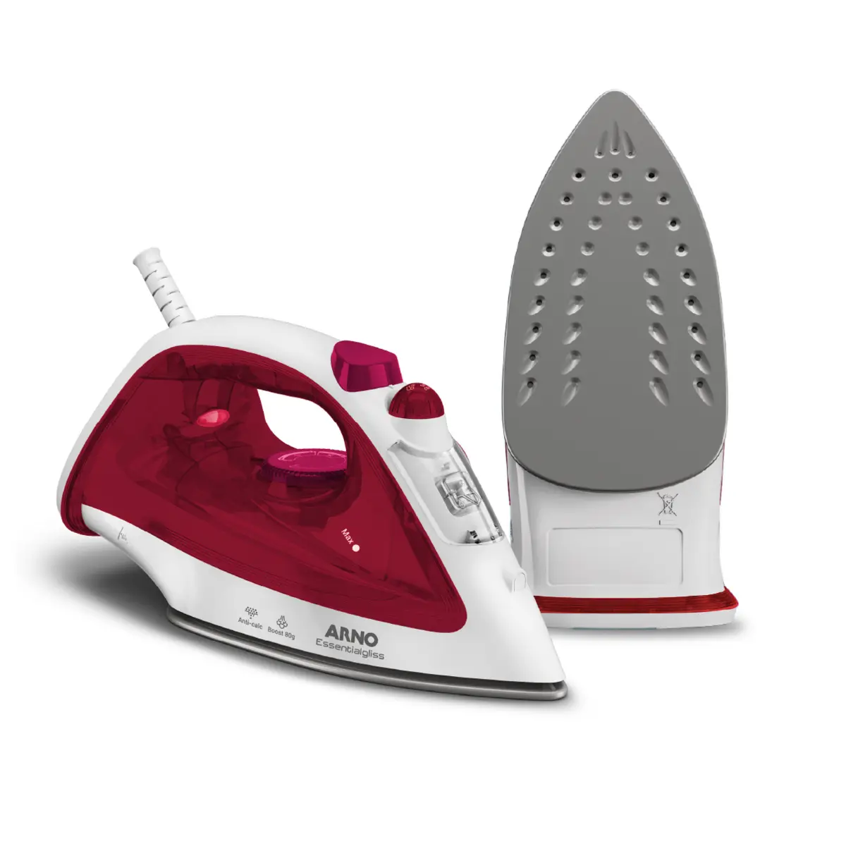 Ferro À Vapor Essentialgliss com Base Antiaderente FMQ 127v Bordô - Arno