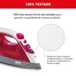 Ferro À Vapor Steamgliss com Base Cerâmica FSGC 127v Bordô - Arno
