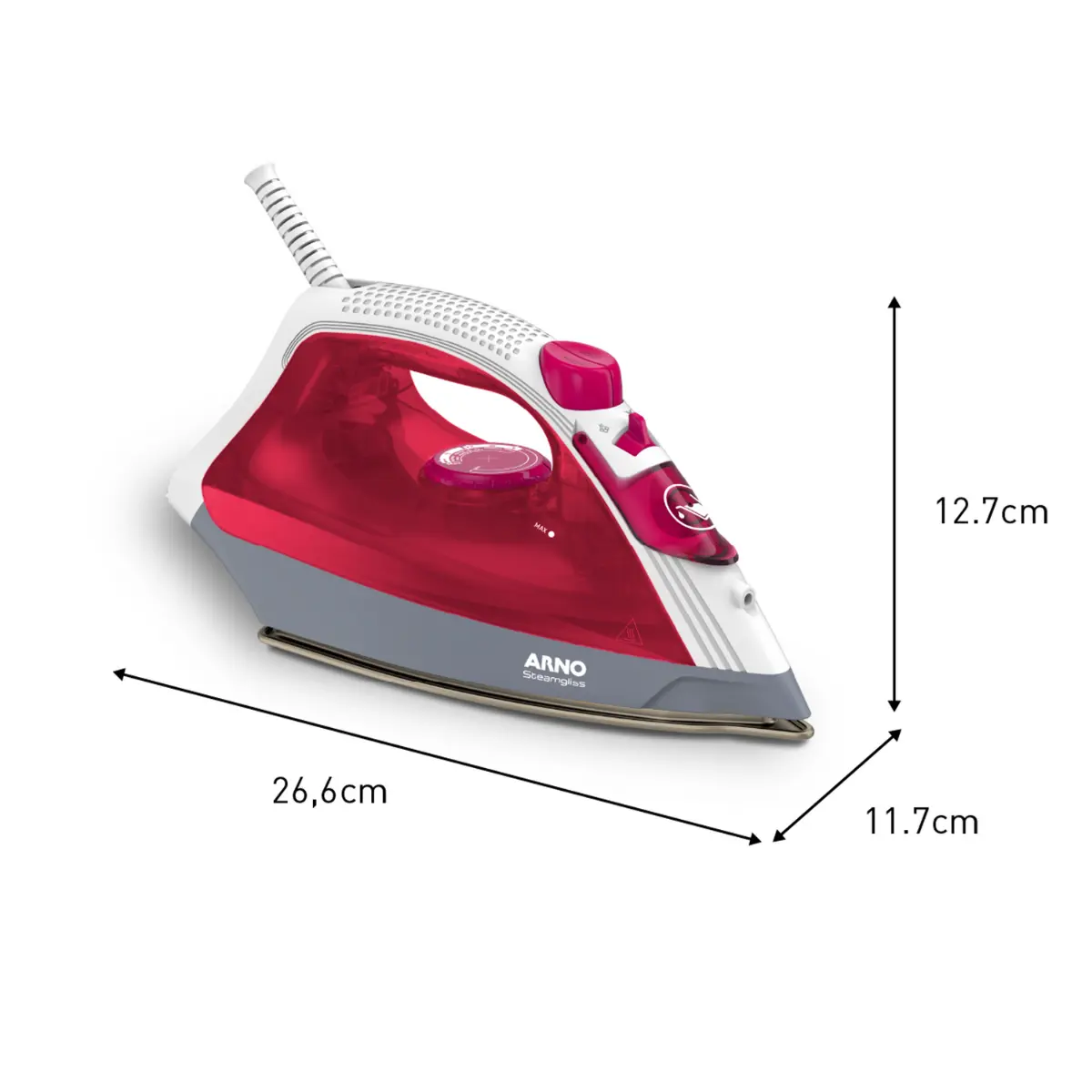 Ferro À Vapor Steamgliss com Base Cerâmica FSGC 127v Bordô - Arno