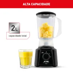Liquidificador Power Mix 3 Velocidades + Pulsar 2L LQ10 127v Preto - Arno