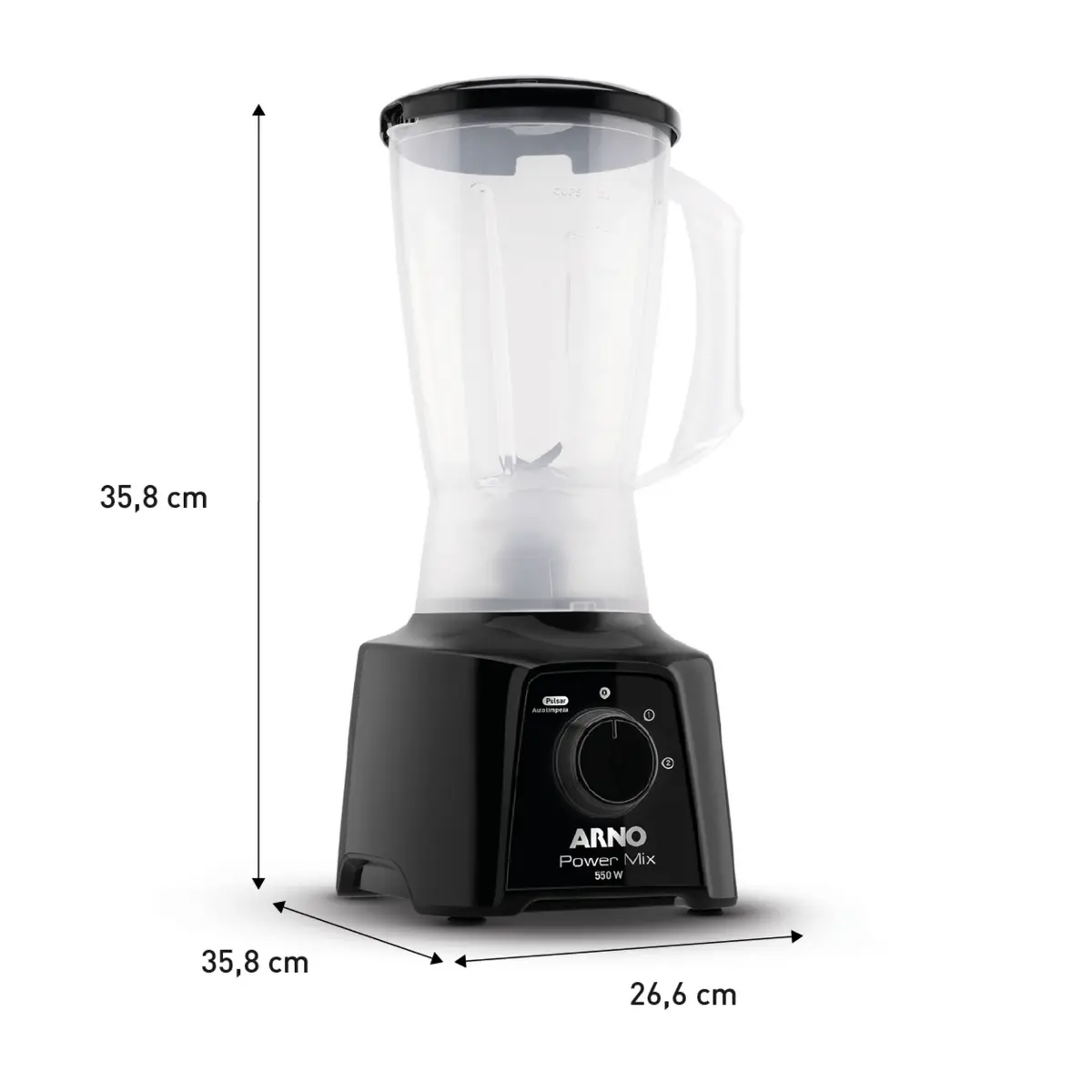Liquidificador Power Mix 3 Velocidades + Pulsar 2L LQ10 127v Preto - Arno