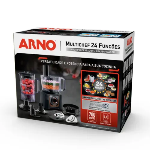 Multiprocessador Multichef 24 Funções 700w MP72 127v Preto - Arno